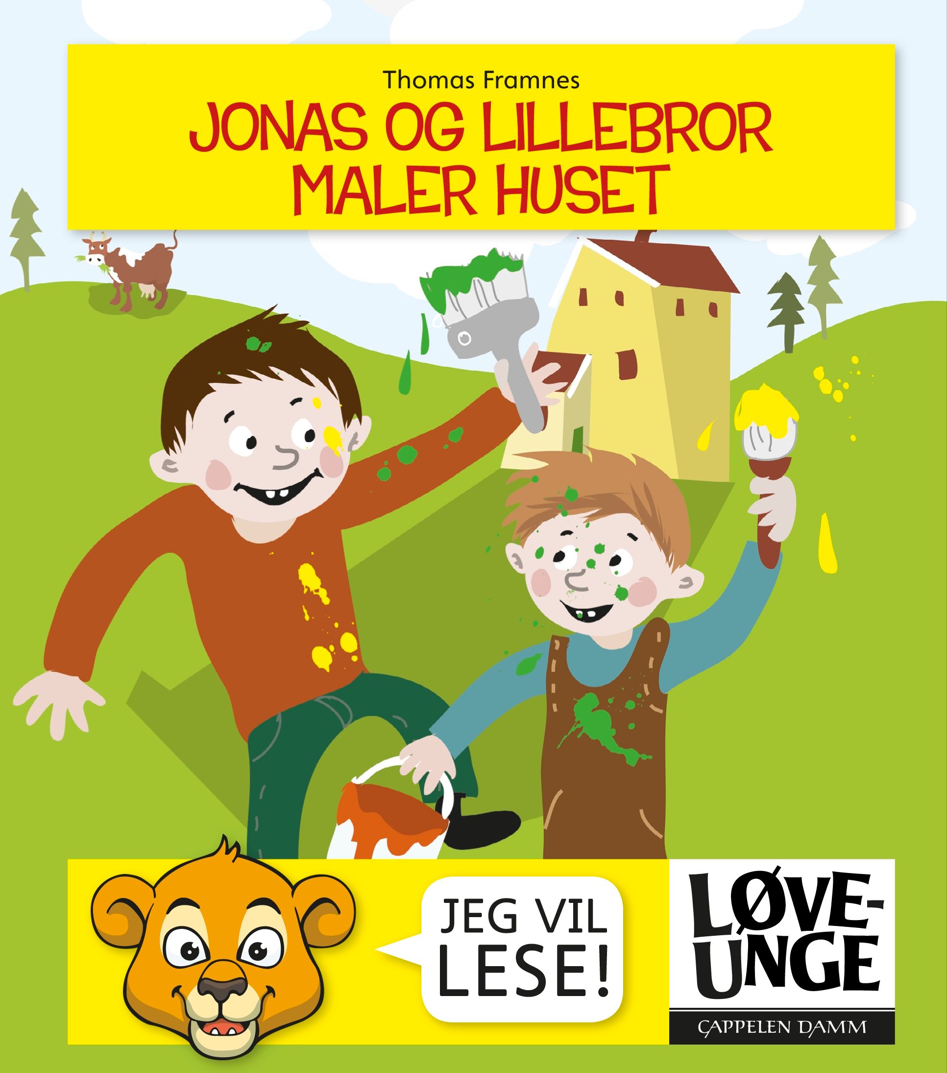 Jonas og lillebror maler huset