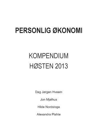 Personlig økonomi : kompendium høsten 2013