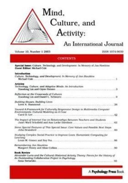 Culture, Technology, and Development : In Memory of Jan Hawkins:a Special Issue of mind, Culture, and Activity
