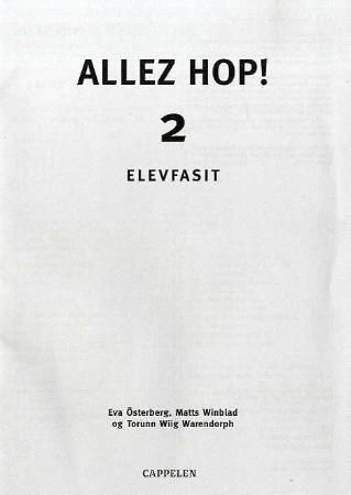 Allez hop! 2 : elevfasit : fem like hefter