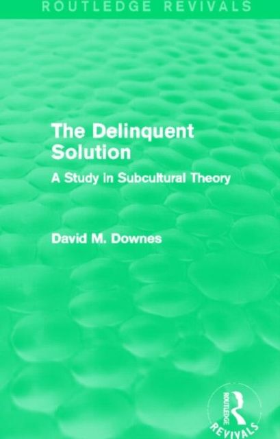 The Delinquent Solution (Routledge Revivals) : A Study in Subcultural Theory