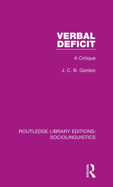 Verbal Deficit : A Critique