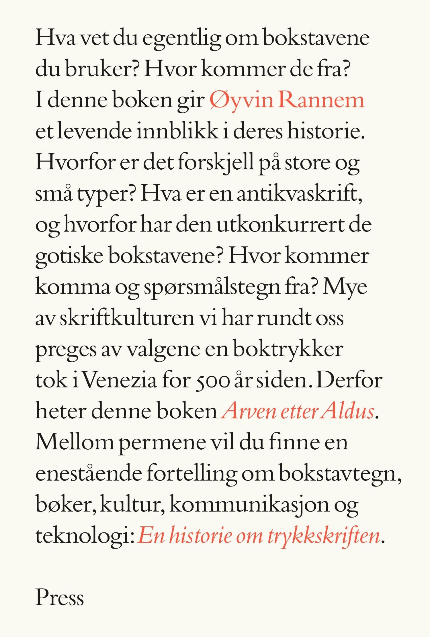 Arven etter Aldus : en historie om trykkskriften