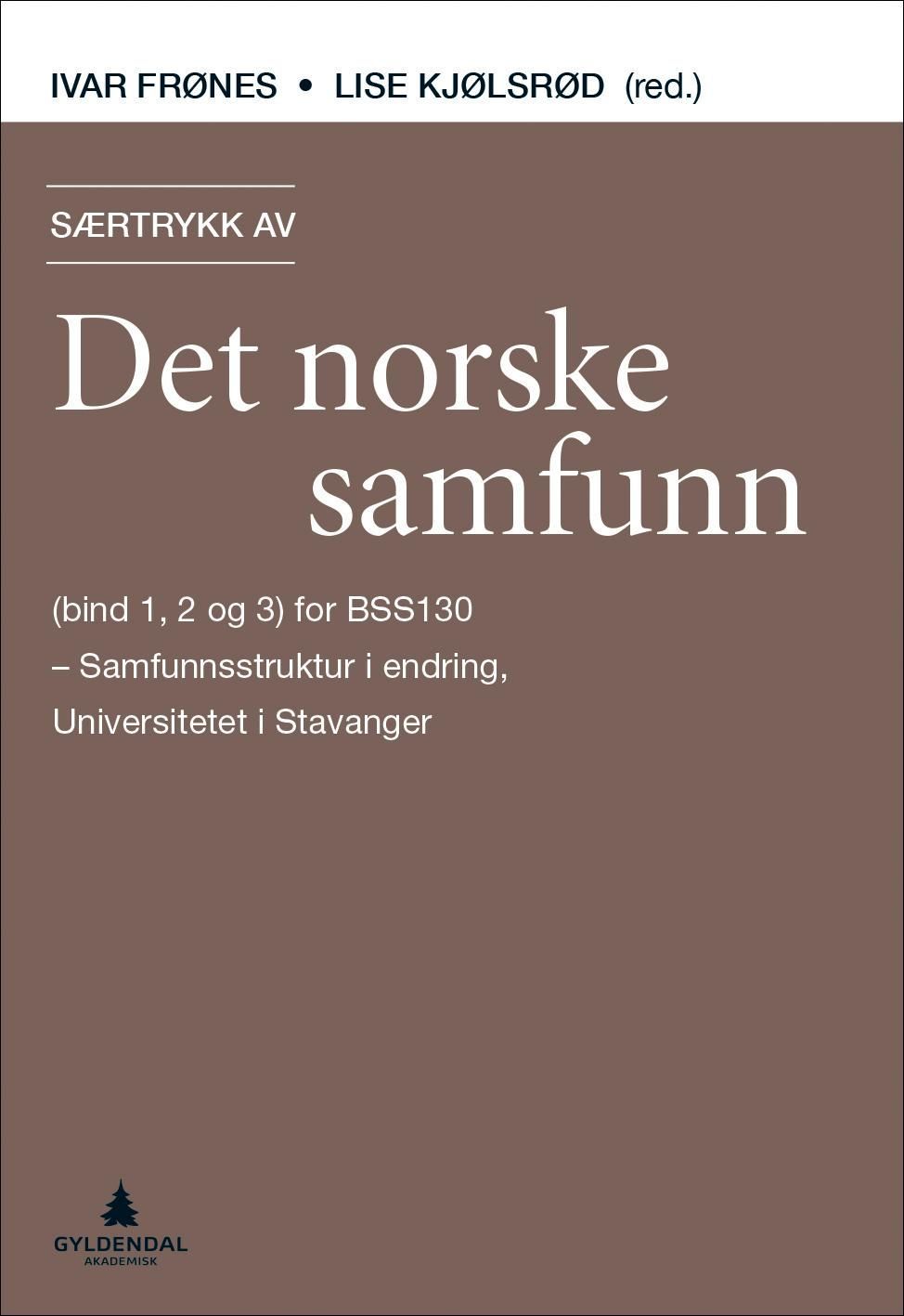 Særtrykk av Det norske samfunn : (bind 1, 2 og 3) for BSS130 - Samfunnsstruktur i endring, Universitetet i Stavanger