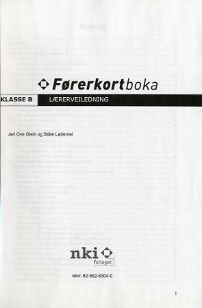 Førerkortboka : lærerveiledning : klasse B