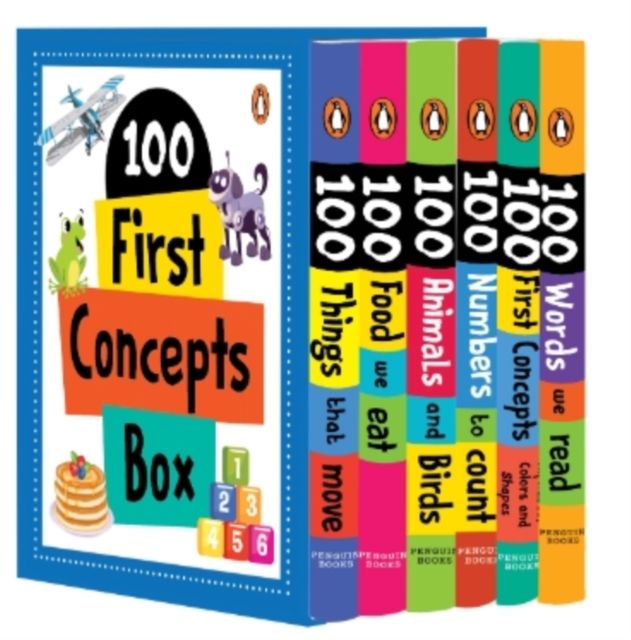 100 First Concepts Box Set (6 Books Box-Set) : A Boxset of 6 illustrated Board Books for PreSchool Kids, Toddlers [Penguin Early Learning Series]