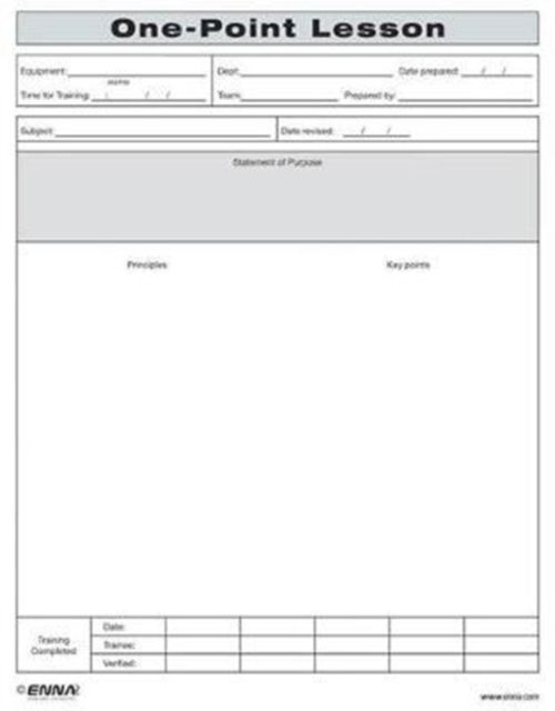 One-Point Lesson Form