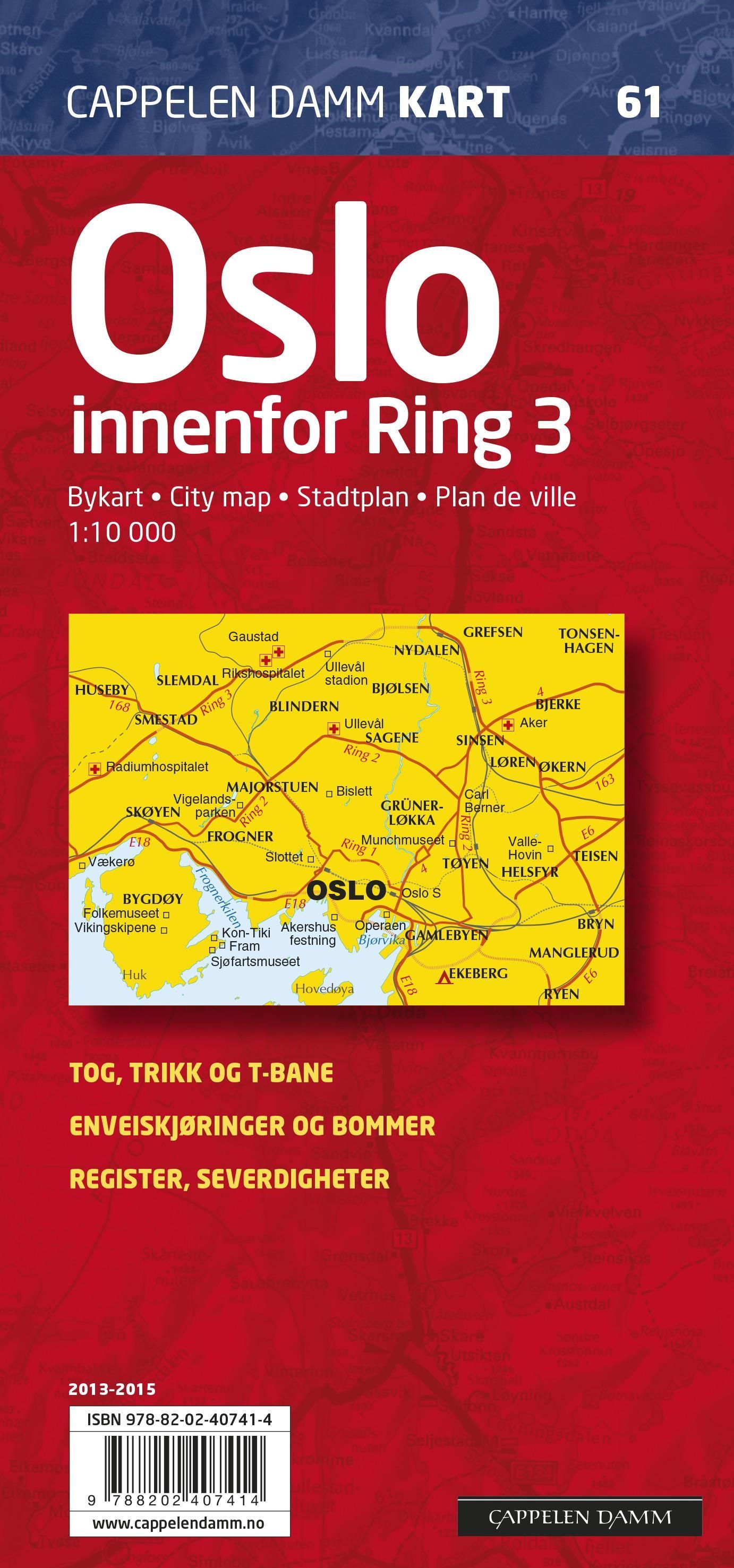 Oslo : innenfor Ring 3 : bykart = city map = Stadtplan = plan de ville
