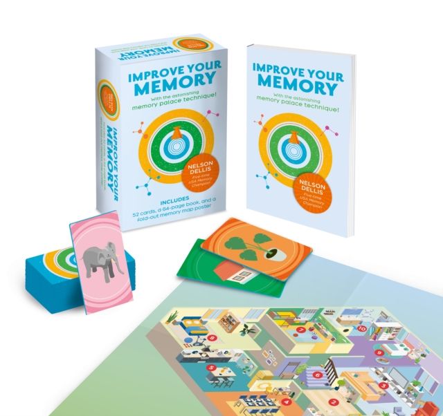 Improve Your Memory : With the Astonishing Memory Palace Technique: Includes 52 Cards, 64-page Book, and a Fold-out Memory Map Poster