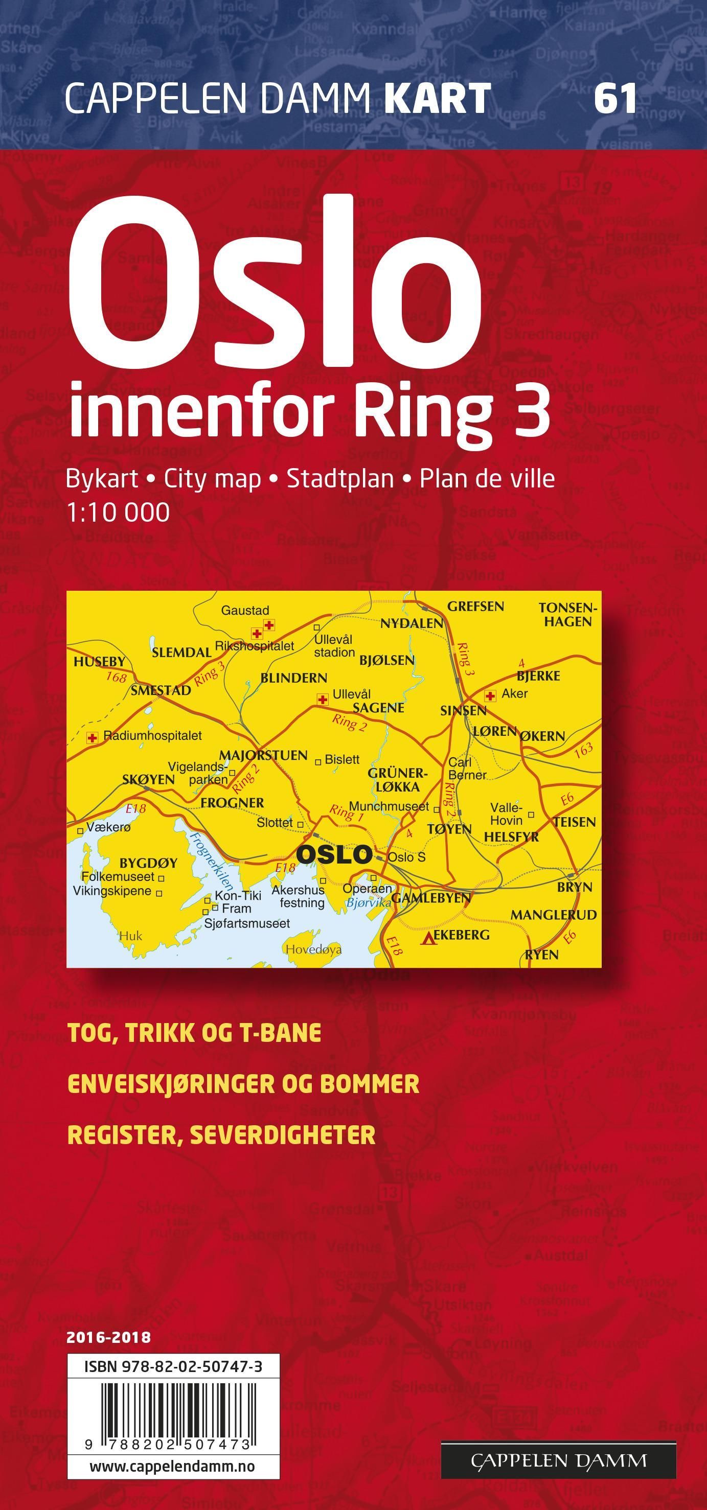 Oslo : innenfor Ring 3 : bykart = city map = Stadtplan = plan de ville