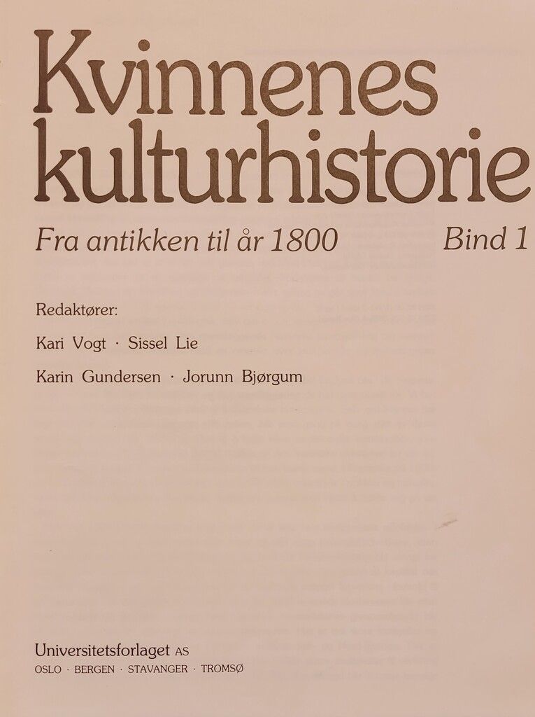 Kvinnenes kulturhistorie 1-2