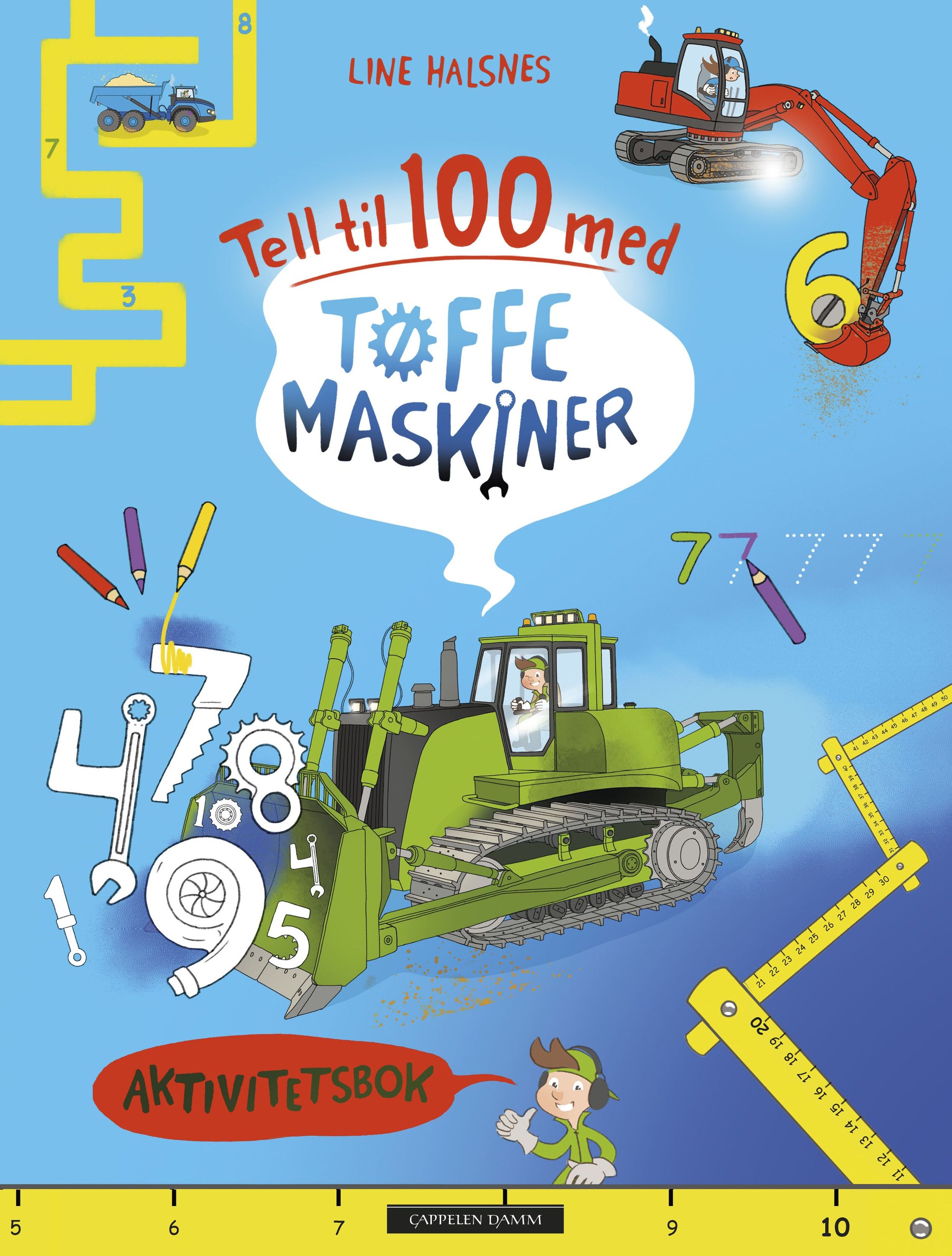 Tell til 100 med tøffe maskiner : aktivitetsbok