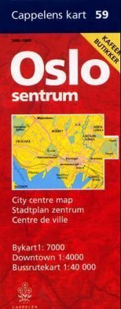 Oslo sentrum 2002-2003 : bykart = city centre map = Stadtplan Zentrum = centre de ville