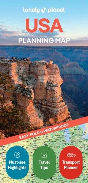 Lonely Planet USA Planning Map : Durable, Waterproof, Easy-Fold Travel Map with Attractions, Itineraries & Transport Guide