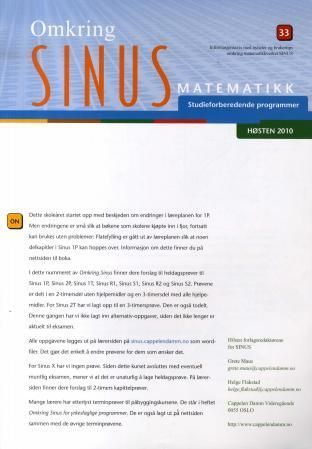 Omkring Sinus : matematikk : studieforberedende programmer : høsten 2010