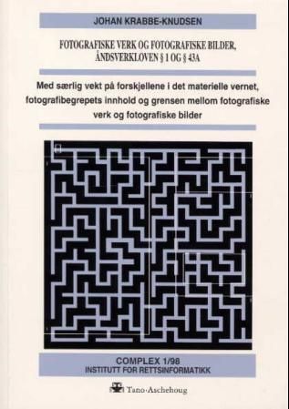 Fotografiske verk og fotografiske bilder, åndsverkloven § 1 og § 43A : med særlig vekt på forskjellene i det materielle vernet, fotografibegrepets innhold og grensen mellom fotografiske verk og fotografiske bilder