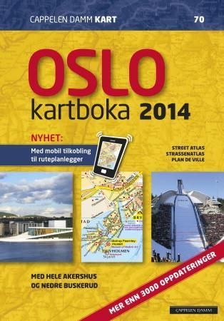 Oslokartboka 2014 : med hele Akershus og nedre Buskerud : street atlas, Strassenatlas, plan de ville
