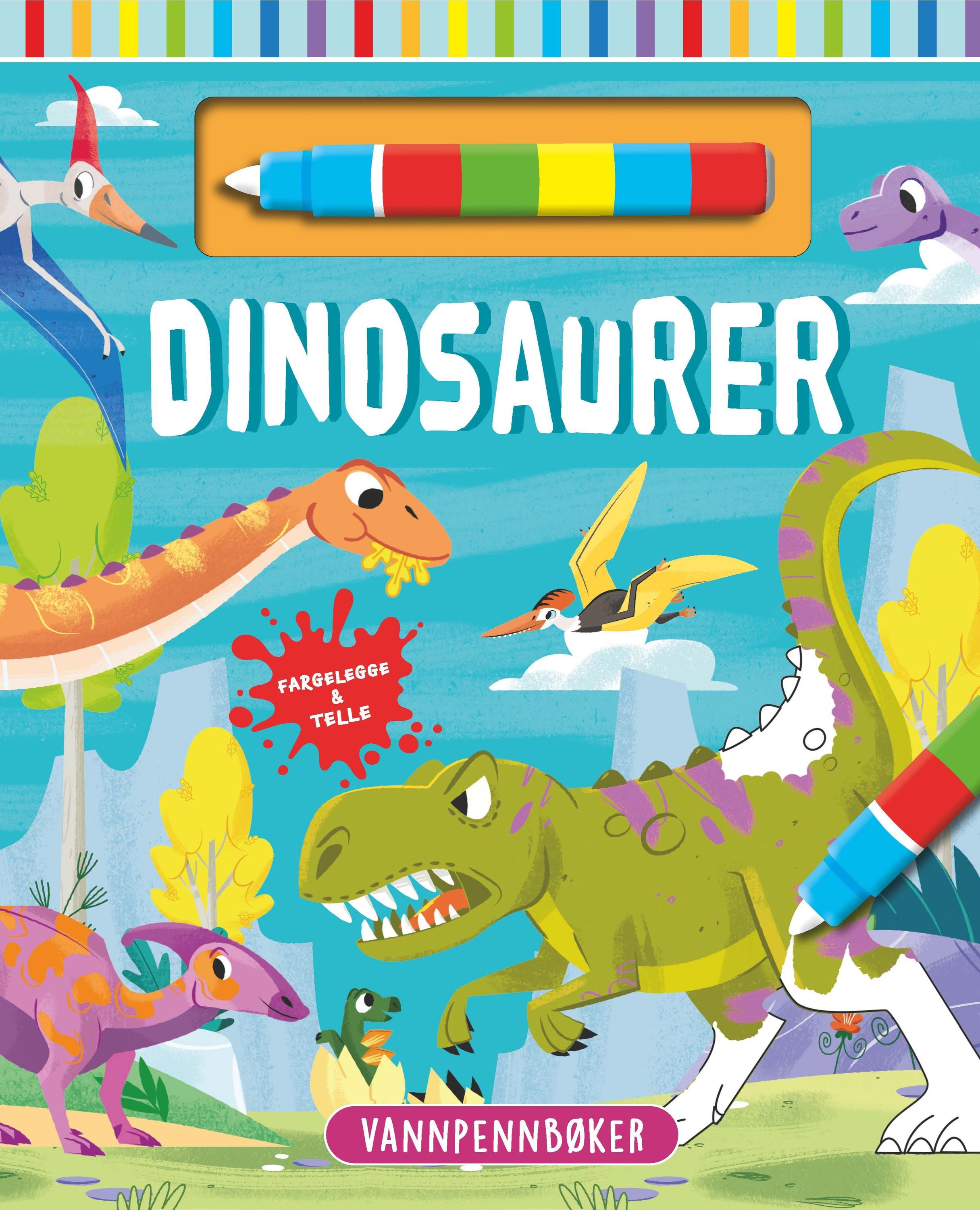 Dinosaurer : fargelegge & telle