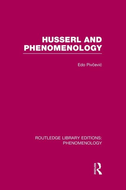 Husserl and Phenomenology