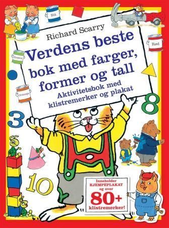 Verdens beste bok med farger, former og tall : aktivitetsbok med klistremerker og plakat