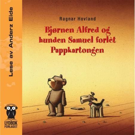 Bjørnen Alfred og hunden Samuel forlèt pappakartongen