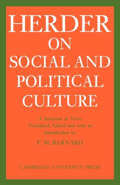 J. G. Herder on Social and Political Culture