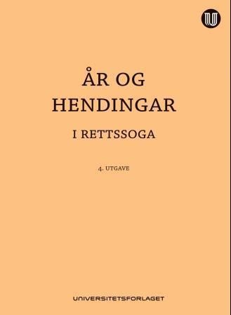 Forsidebilde av År og hendingar i rettssoga