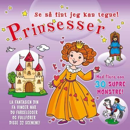 Forsidebilde av Prinsesser : se så fint jeg kan tegne!