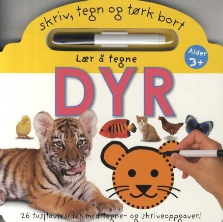Lær å tegne dyr : skriv, tegn og tørk bort