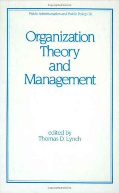 Forsidebilde av Organization Theory and Management