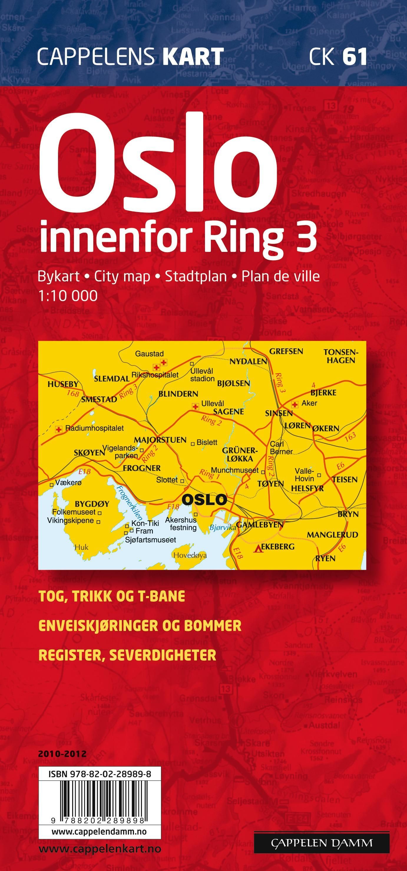 Oslo : innenfor Ring 3 : bykart = city map = Stadtplan = plan de ville
