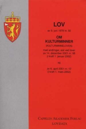 Lov om kulturminner (kulturminneloven) av 9. juni 1978 nr. 50 : med endringer, sist ved lov av 31. januar 2003 nr. 9