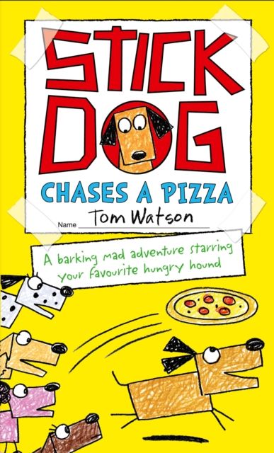 Stick dog chases a pizza