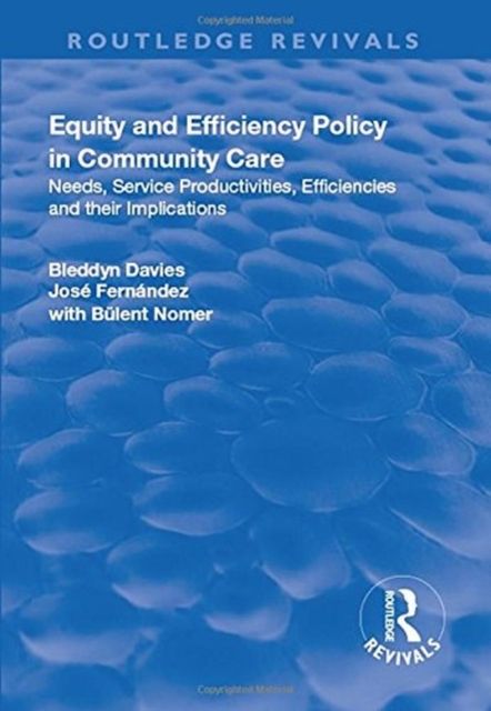 Equity and Efficiency Policy in Community Care : Needs, Service Productivities, Efficiencies and Their Implications