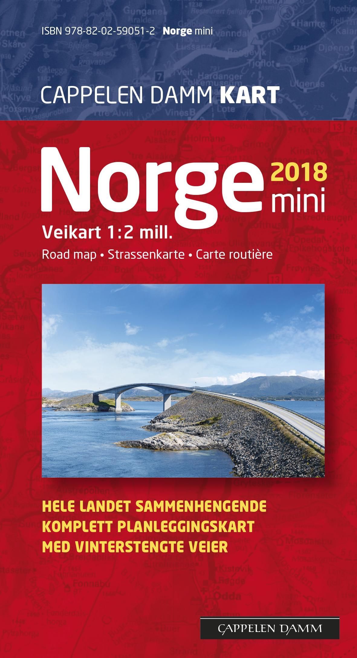 Norge mini 2018 : veikart = road map = Strassenkarte = carte routière
