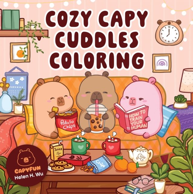 Forsidebilde av Cozy Capy Cuddles Coloring : Kawaii Capybara Coloring Book: Adorable Animal Designs for Relaxation, Calm, and Creative Fun