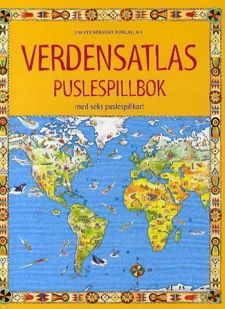 Forsidebilde av Verdensatlas : puslespillbok med seks puslespillkart