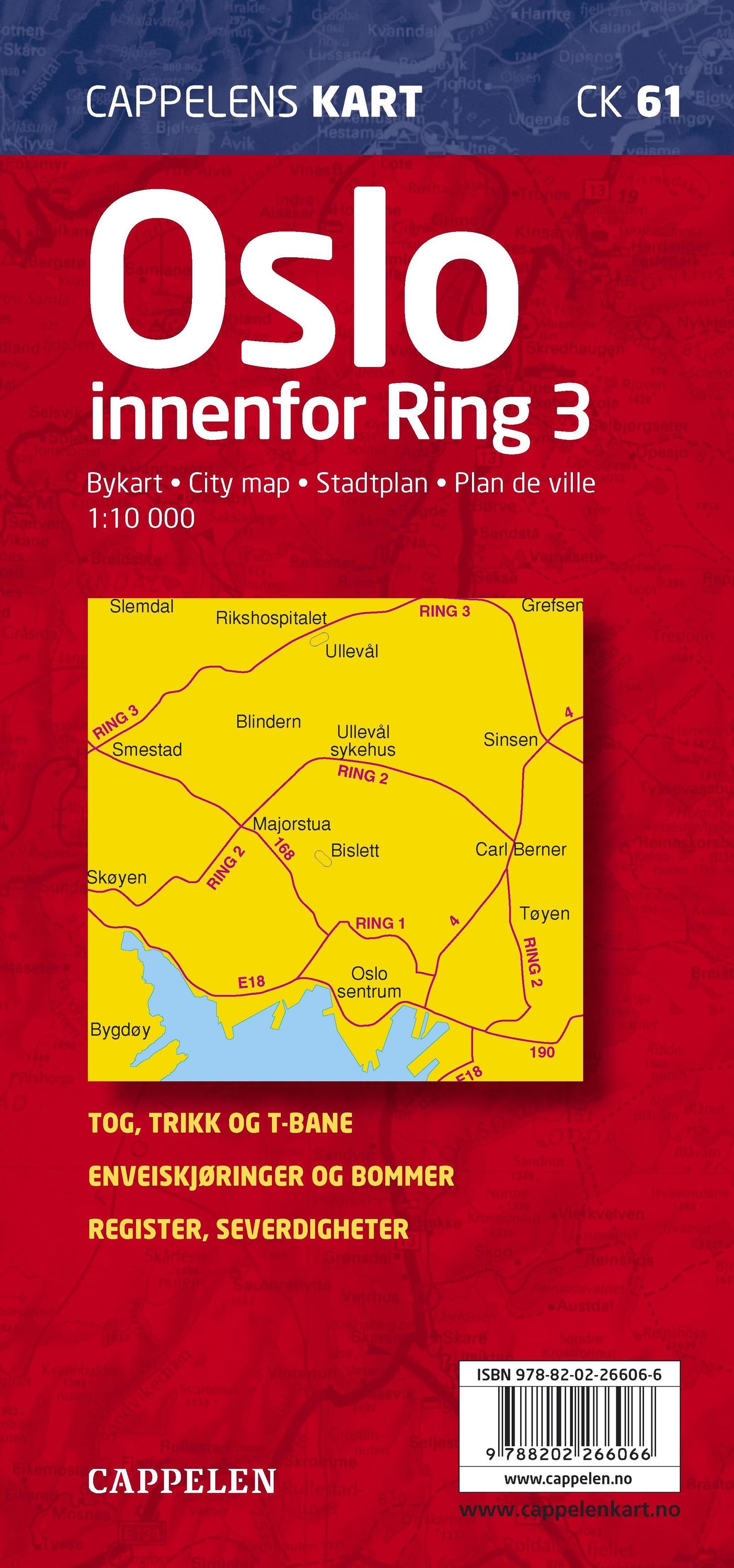 Oslo : innenfor Ring 3 : bykart = city map = Stadtplan = plan de ville