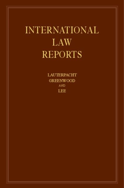 Forsidebilde av International Law Reports: Volume 166