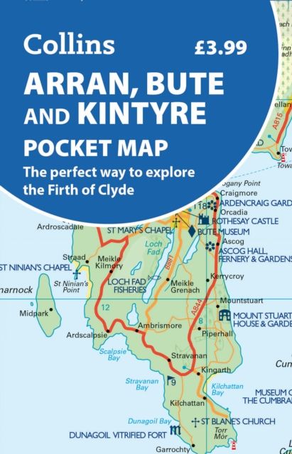 Forsidebilde av Arran, Bute and Kintyre Pocket Map : The Perfect Way to Explore the Firth of Clyde