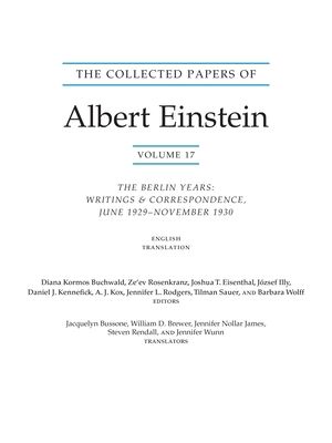 The Collected Papers of Albert Einstein, Volume 17 (Translation Supplement) : The Berlin Years: Writings and Correspondence, June 1929–November 1930