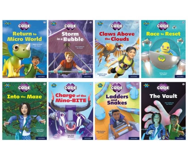 Project X CODE: White and Lime Book Bands, Oxford Levels 10 and 11: Sky Bubble and Maze Craze, Mixed Pack of 8