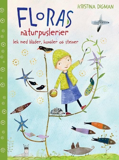 Floras naturpuslerier : lek med blader, kongler og steiner