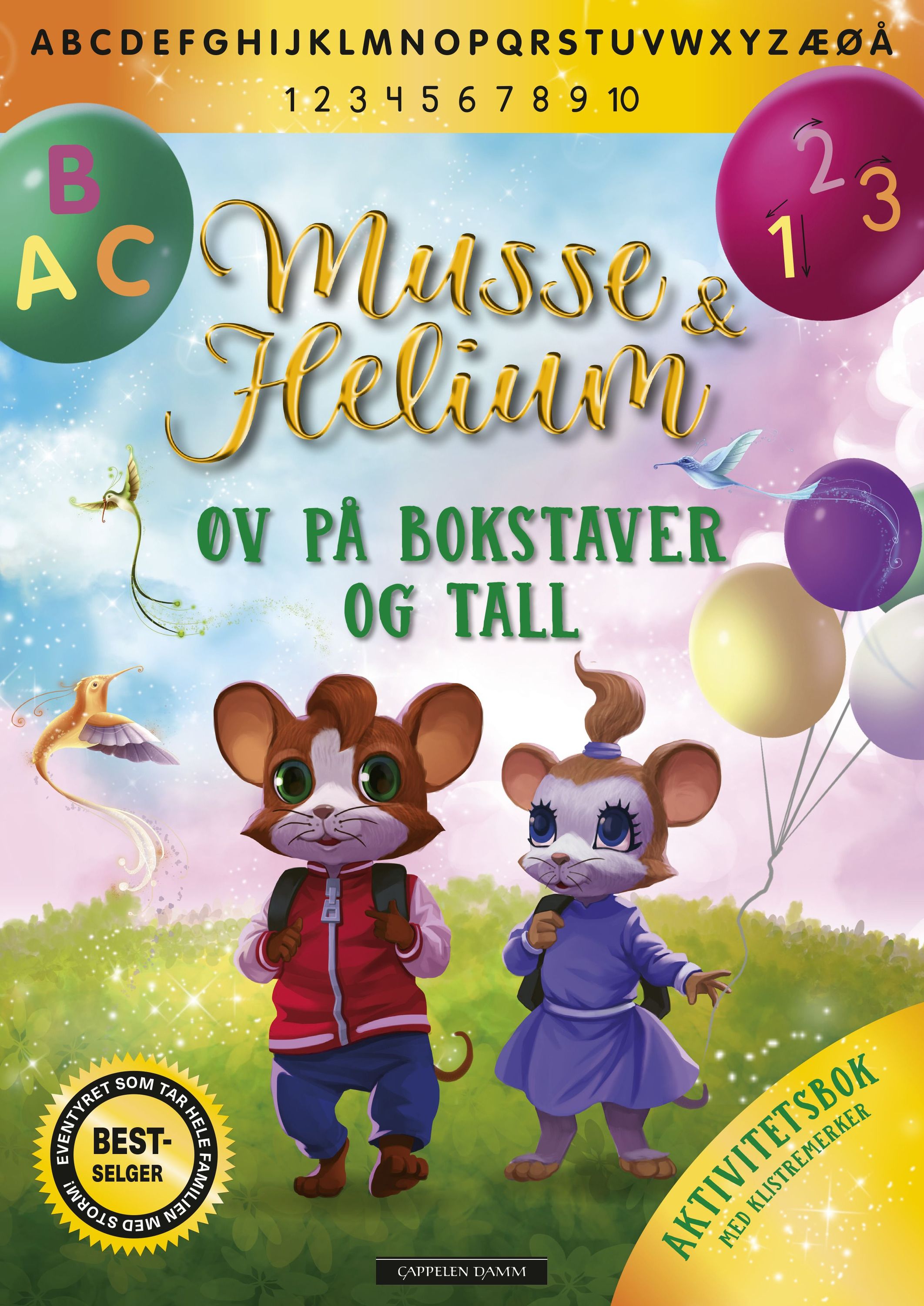 Øv på bokstaver og tall : aktivitetsbok med klistremerker