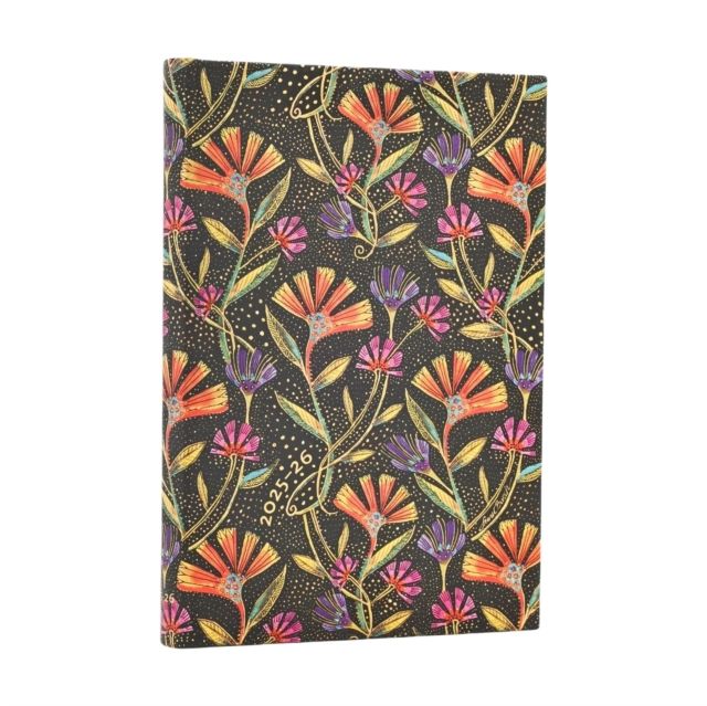 2026 Wild Flowers (Playful Creations) Mini 18-month Horizontal Hardcover Flexi Dayplanner 2025-2026 (Elastic Band Closure)
