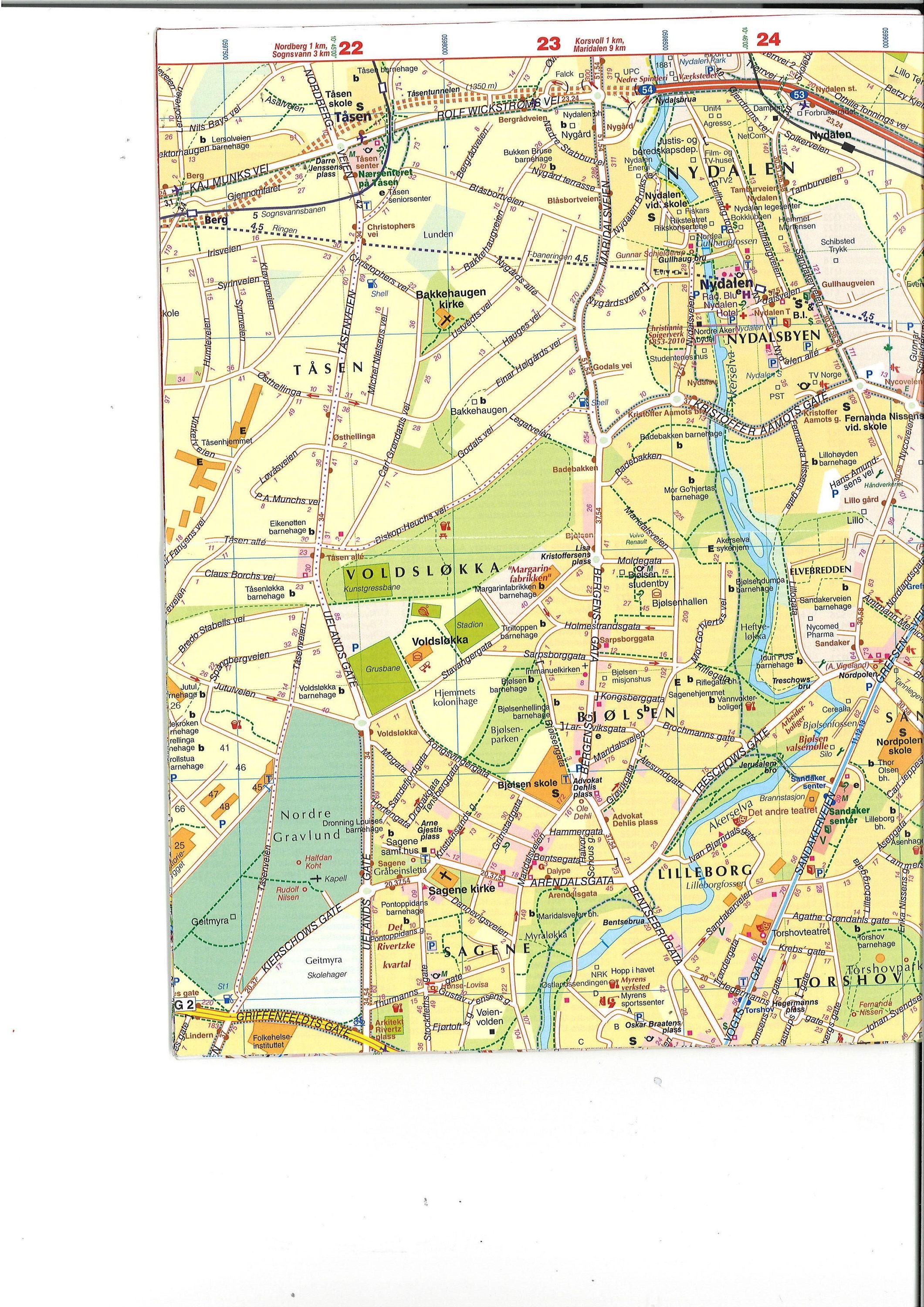 Oslo : innenfor Ring 3 : bykart = city map = Stadtplan = plan de ville
