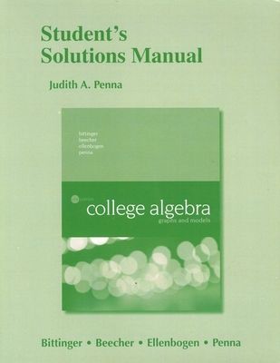 Forsidebilde av Student Solutions Manual for College Algebra : Graphs and Models