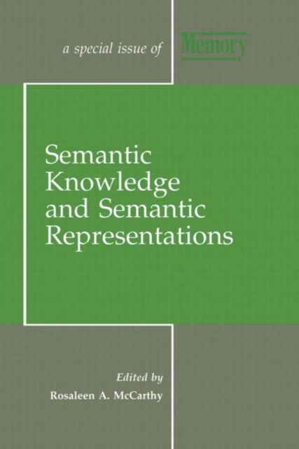 Semantic Knowledge and Semantic Representations : A Special Issue of Memory