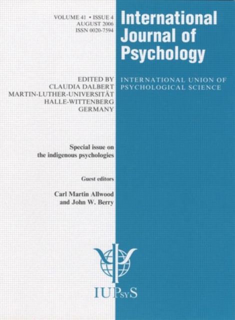 Forsidebilde av Indigenous Psychologies : A Special Issue of the International Journal of Psychology