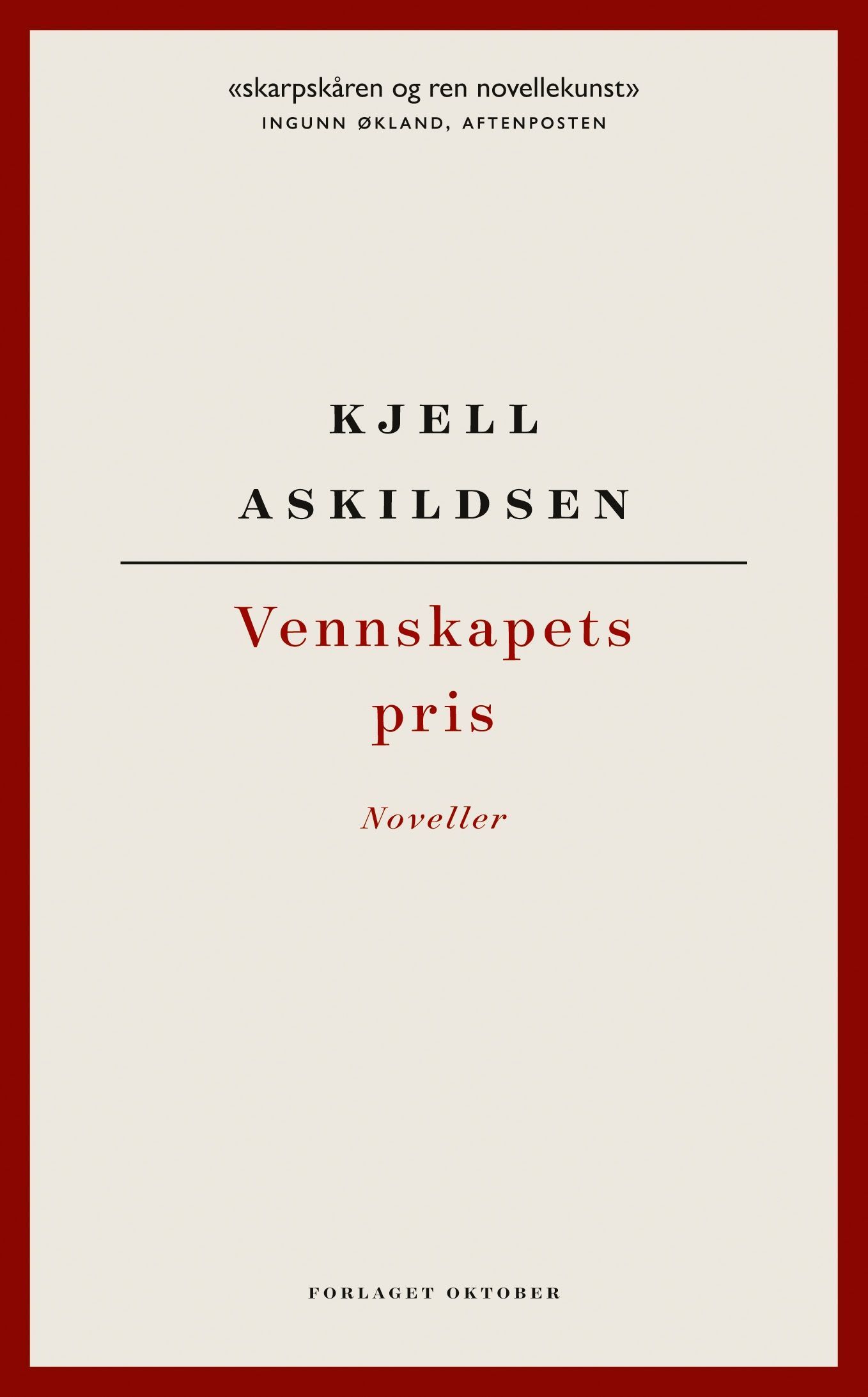 Vennskapets pris : noveller